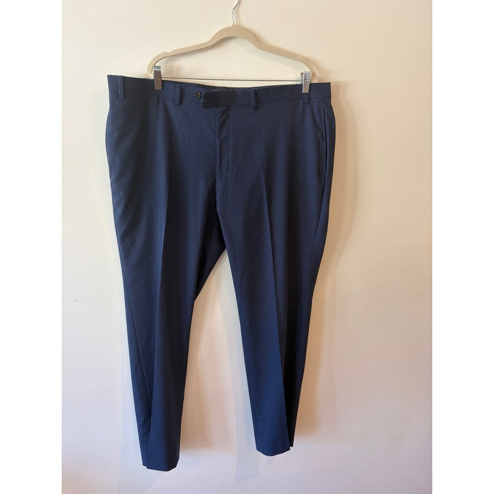 Lauren Ralph Lauren Mens Navy Dress Pants 42W x 30L Flat Front Stretch Trousers